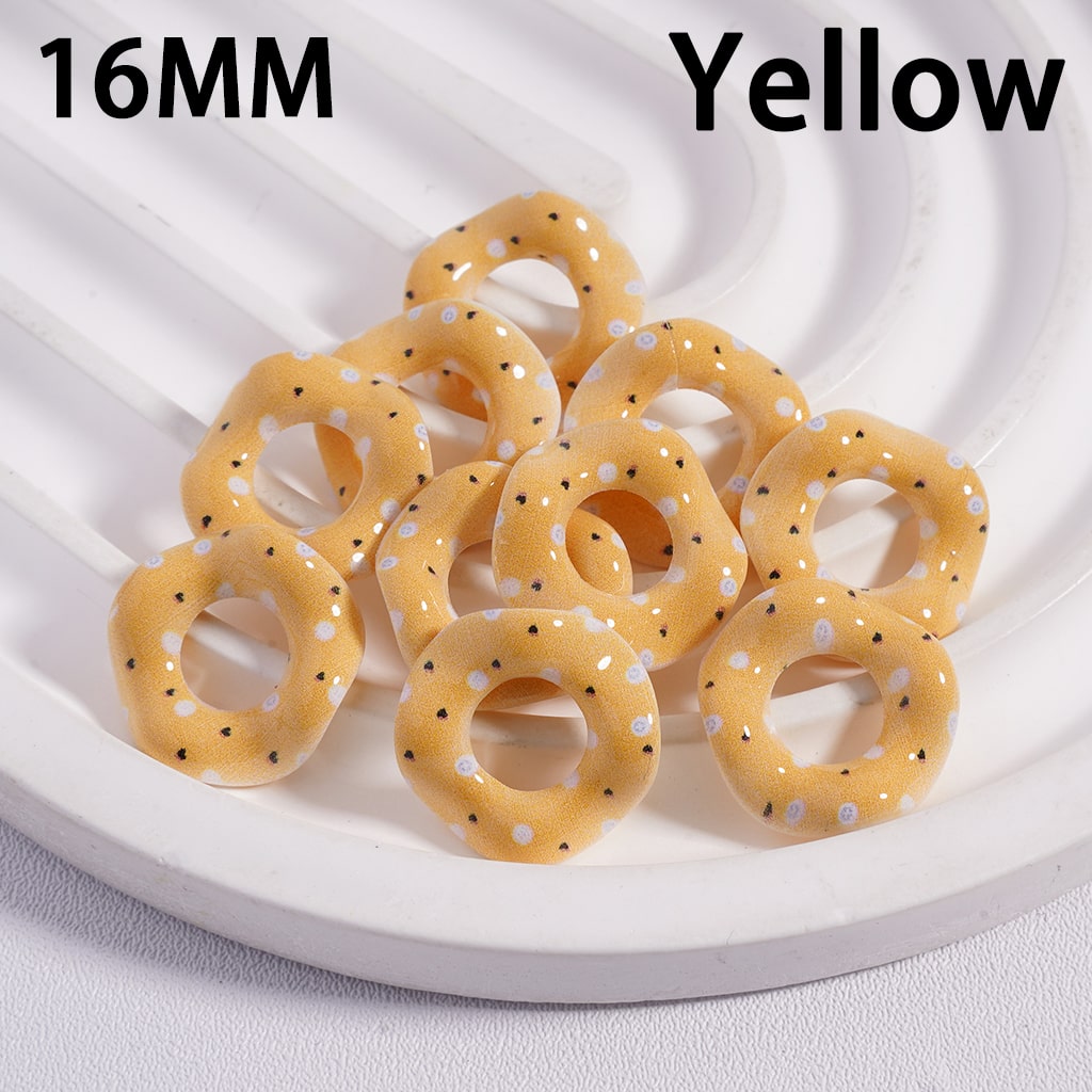 Acrylic Beads Wavy Shape Spacer in Various Patterns, Large Hole , Multi-Color, 16MM