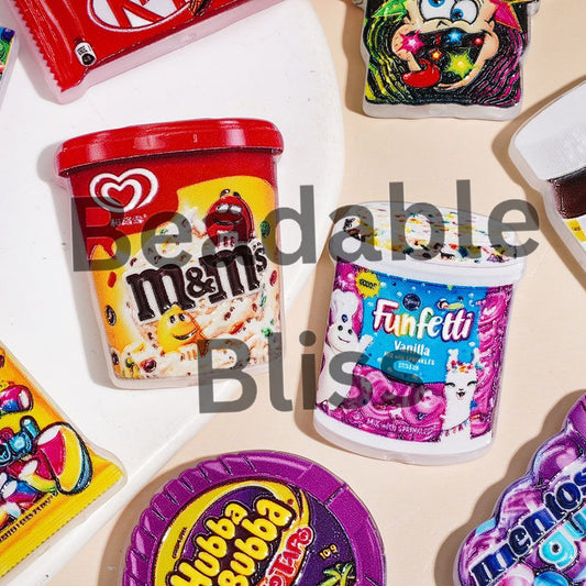 Snacks Series Candy Gum Coffee Chocolate Acrylic Beads, Random Mix
