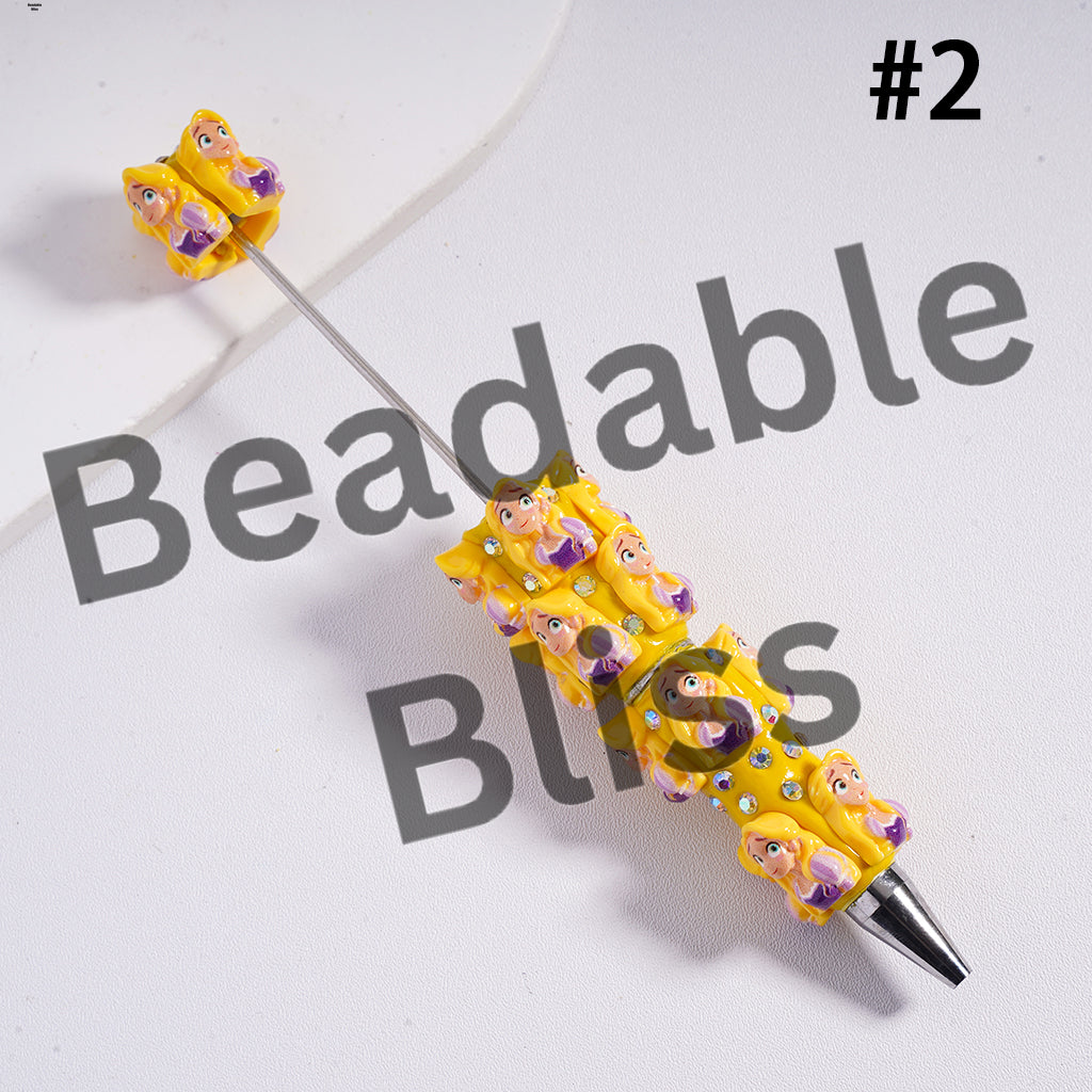 Beadable Clay Pens with Mini Classic Princess Series and AB Rhinestones