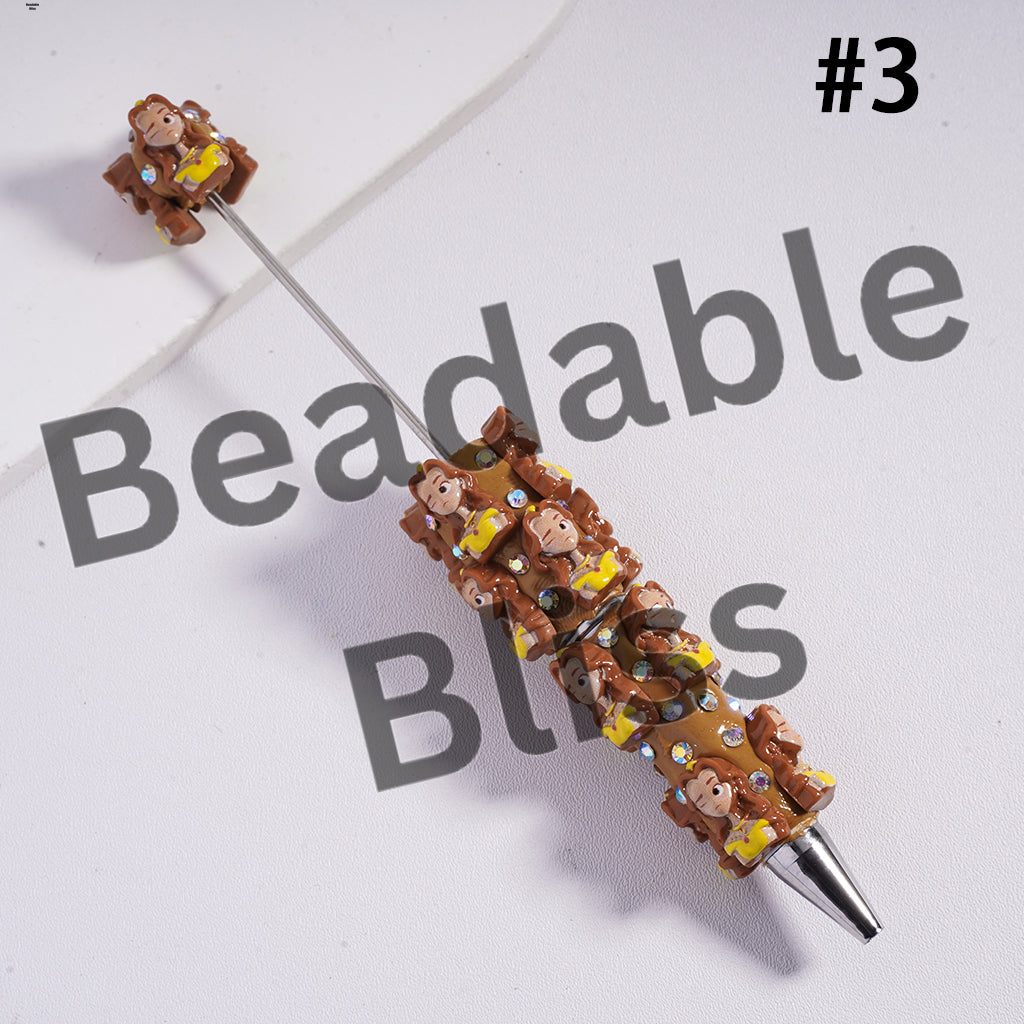 Beadable Clay Pens with Mini Classic Princess Series and AB Rhinestones