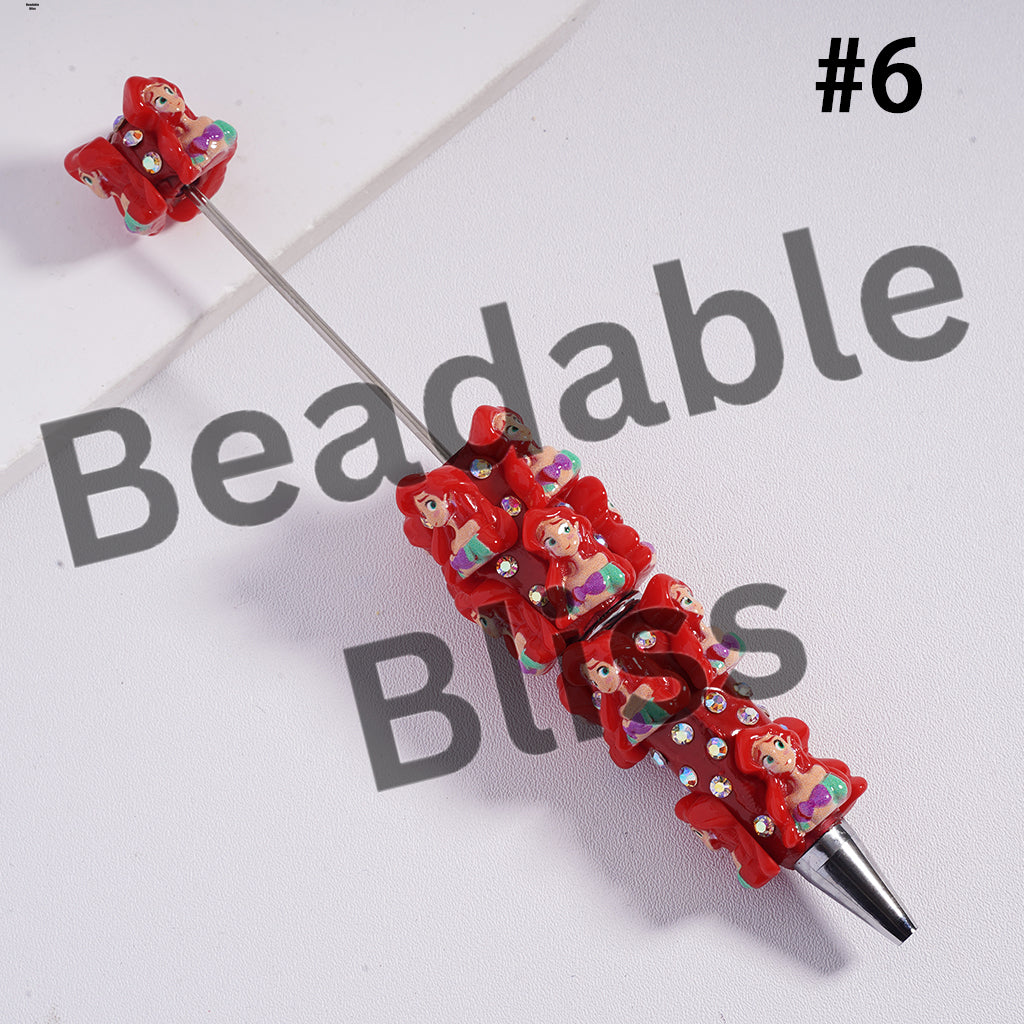 Beadable Clay Pens with Mini Classic Princess Series and AB Rhinestones