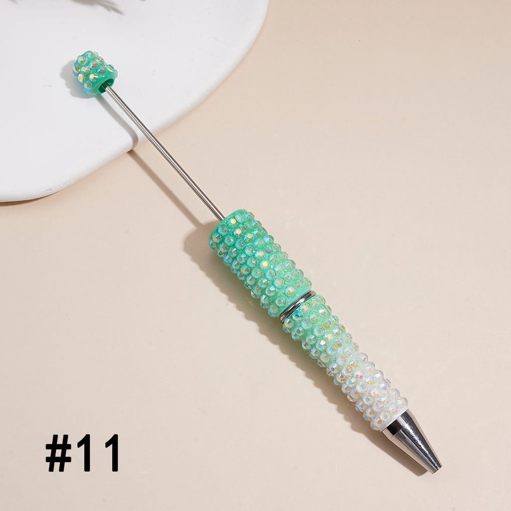 Beadable Pens with Ombre Colors Dazzling Iridescent Rhinestones Covered the Entire Pen