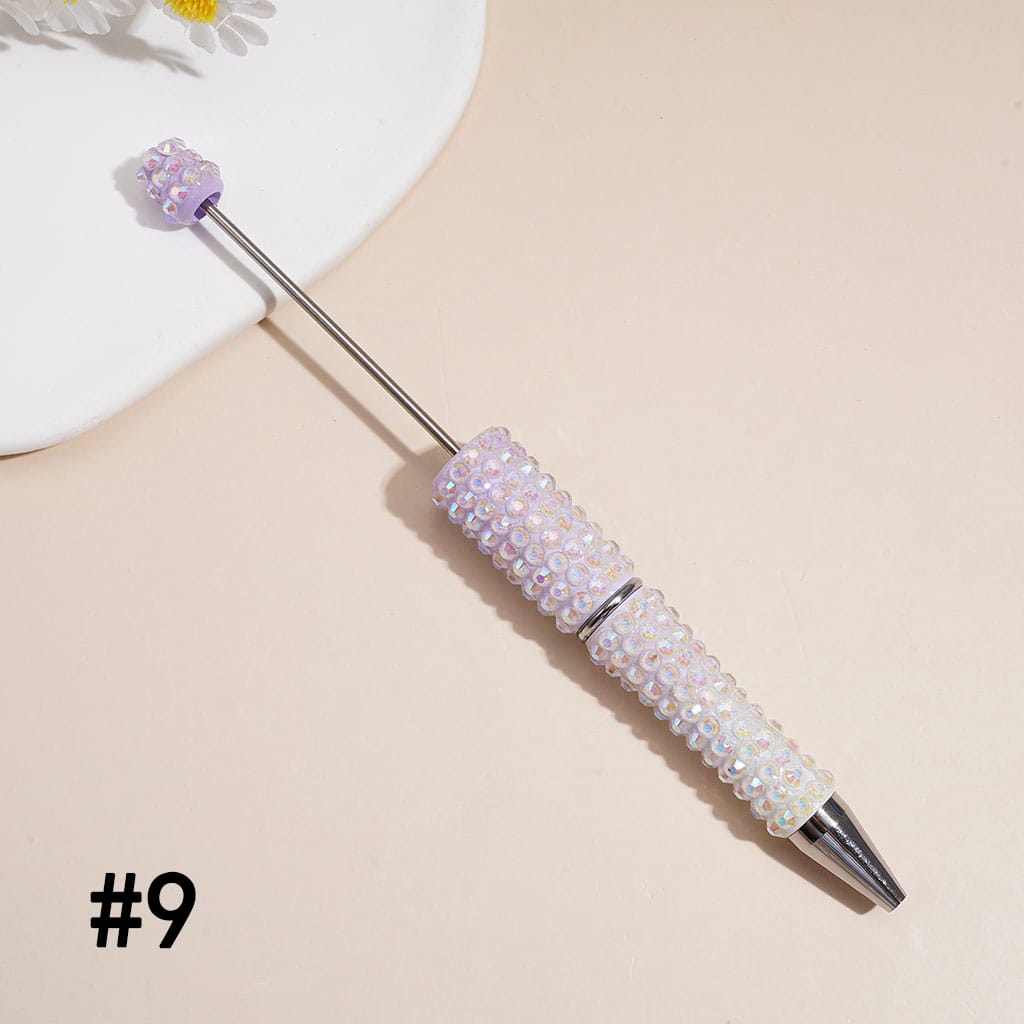 Beadable Pens with Ombre Colors Dazzling Iridescent Rhinestones Covered the Entire Pen