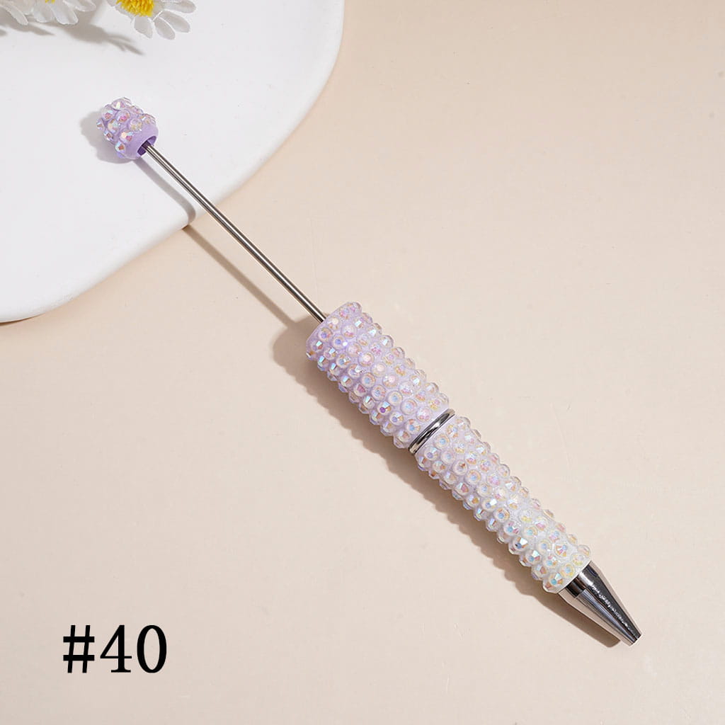 Beadable Pens with Ombre Colors Dazzling Iridescent AB Rhinestones Covered the Entire Pen