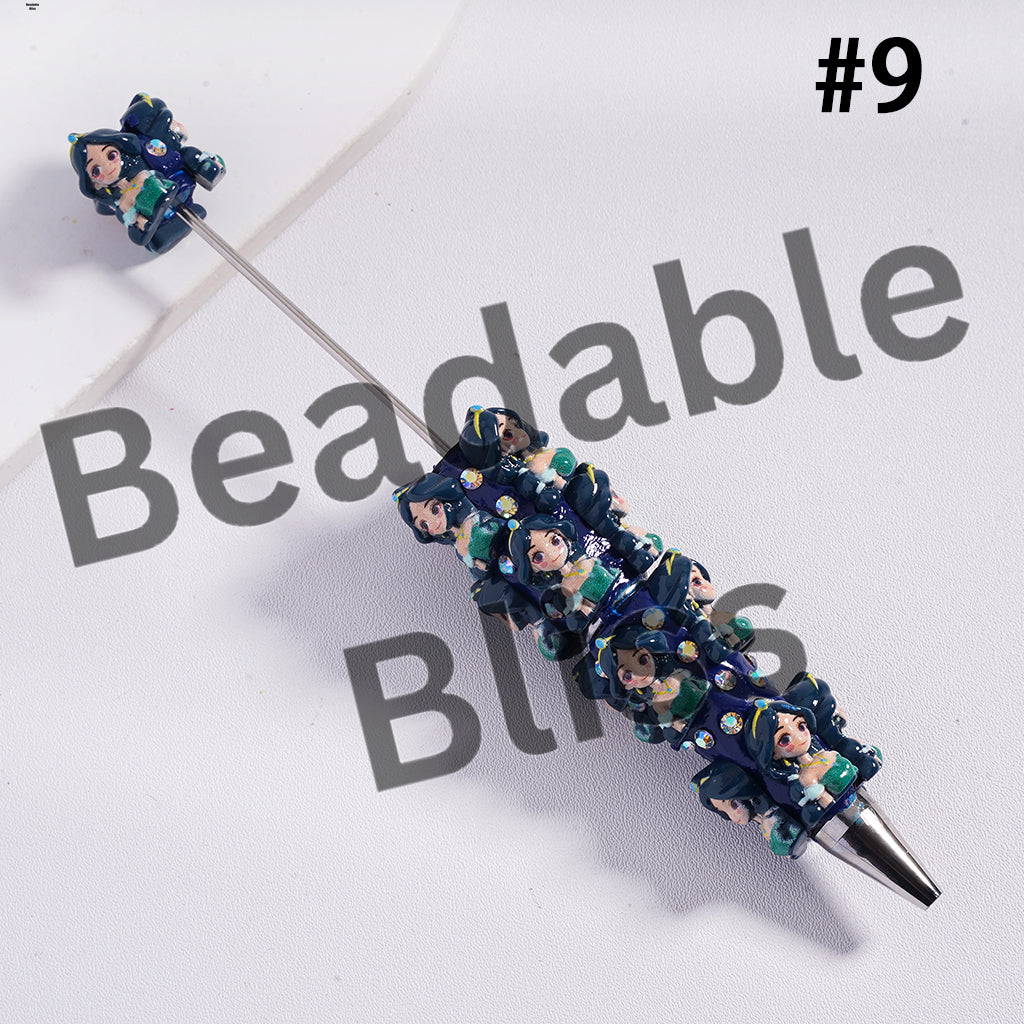 Beadable Clay Pens with Mini Classic Princess Series and AB Rhinestones