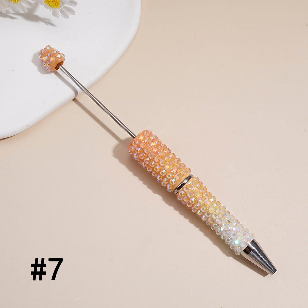 Beadable Pens with Ombre Colors Dazzling Iridescent Rhinestones Covered the Entire Pen