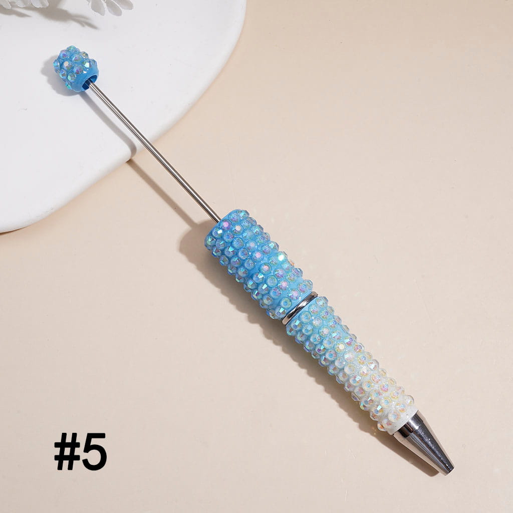 Beadable Pens with Ombre Colors Dazzling Iridescent Rhinestones Covered the Entire Pen