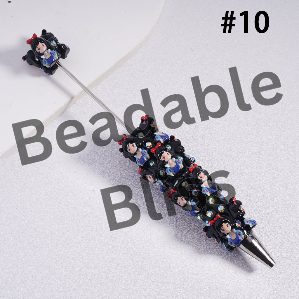 Beadable Clay Pens with Mini Classic Princess Series and AB Rhinestones