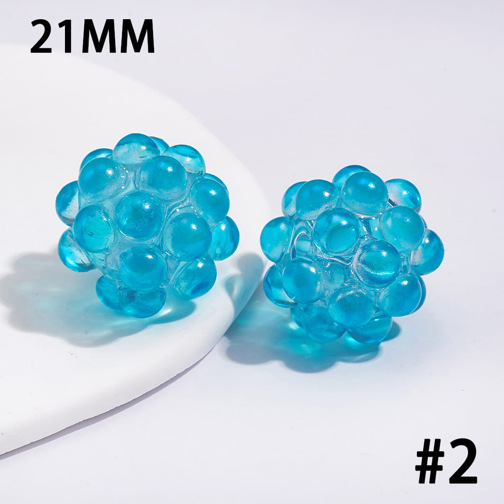 Handmade Dazzling Half-faced Rhinestones Acrylic Beads 21MM Various Colors