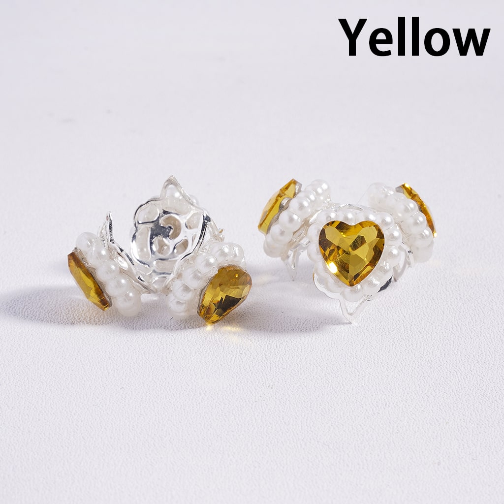 Metal Beads Cages with Hearts and White Pearl Chains, Silver Beads Caps, Multi-Color (They Fit 16MM Beads)