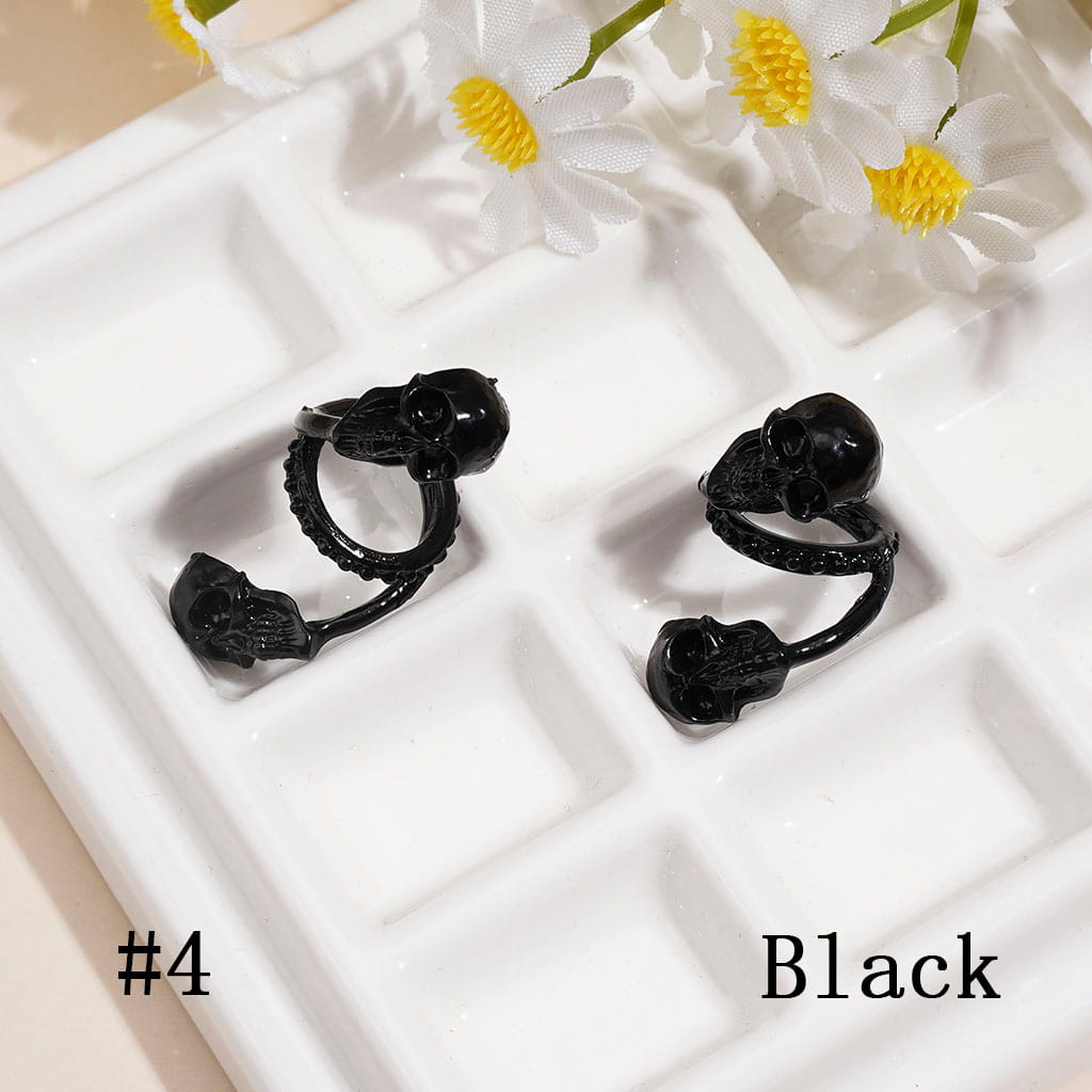 Trendy Twisted Spiral Alloy Beads w Skull & Double-Helix Wrap Design, Large Hole, Jewelry Accessories, Multi-Color