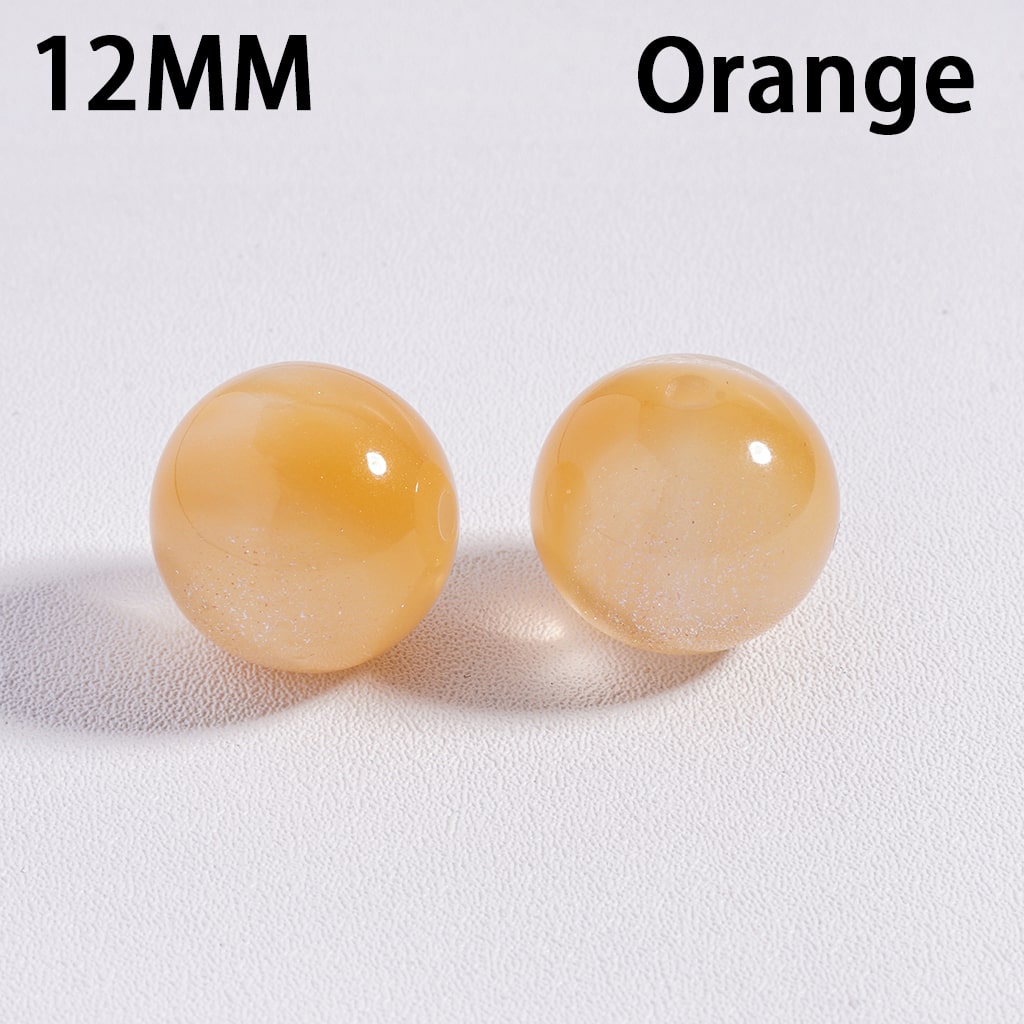 Acrylic Beads for Bracelets Color Changing Cat Eye Style Round, Glitter, 12MM, Multi-Color