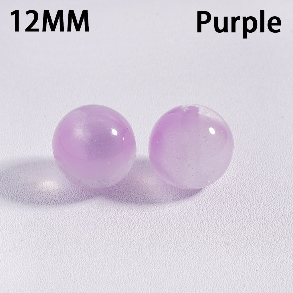 Acrylic Beads for Bracelets Color Changing Cat Eye Style Round, Glitter, 12MM, Multi-Color