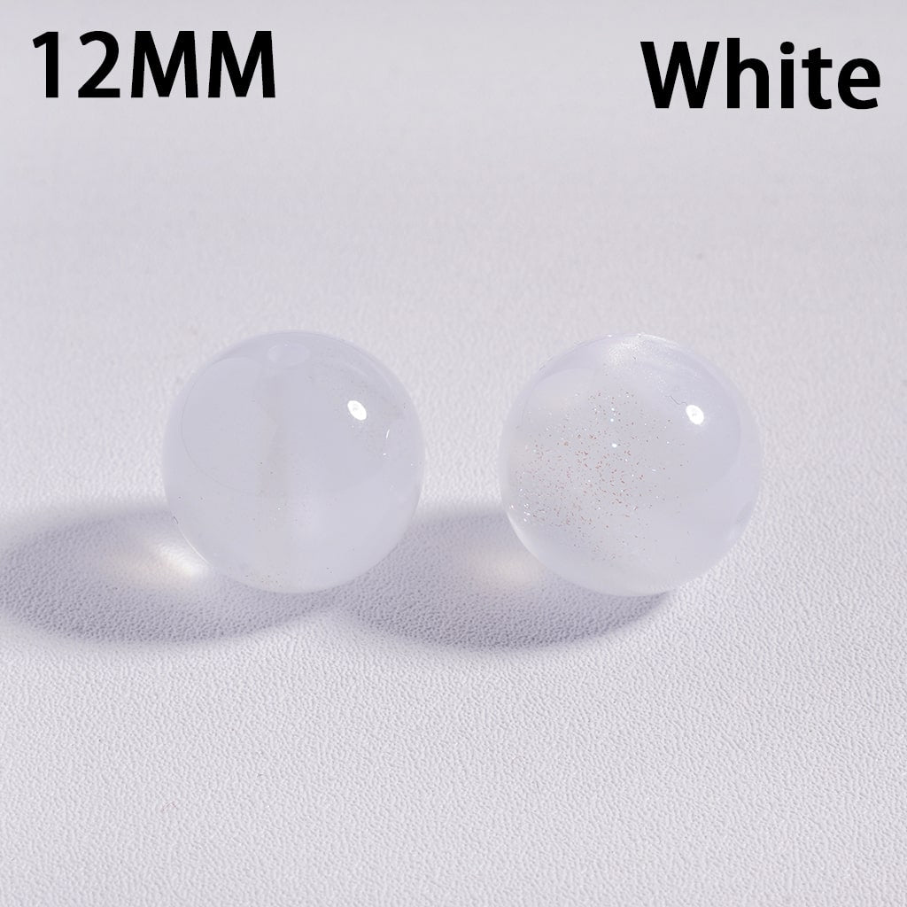 Acrylic Beads for Bracelets Color Changing Cat Eye Style Round, Glitter, 12MM, Multi-Color