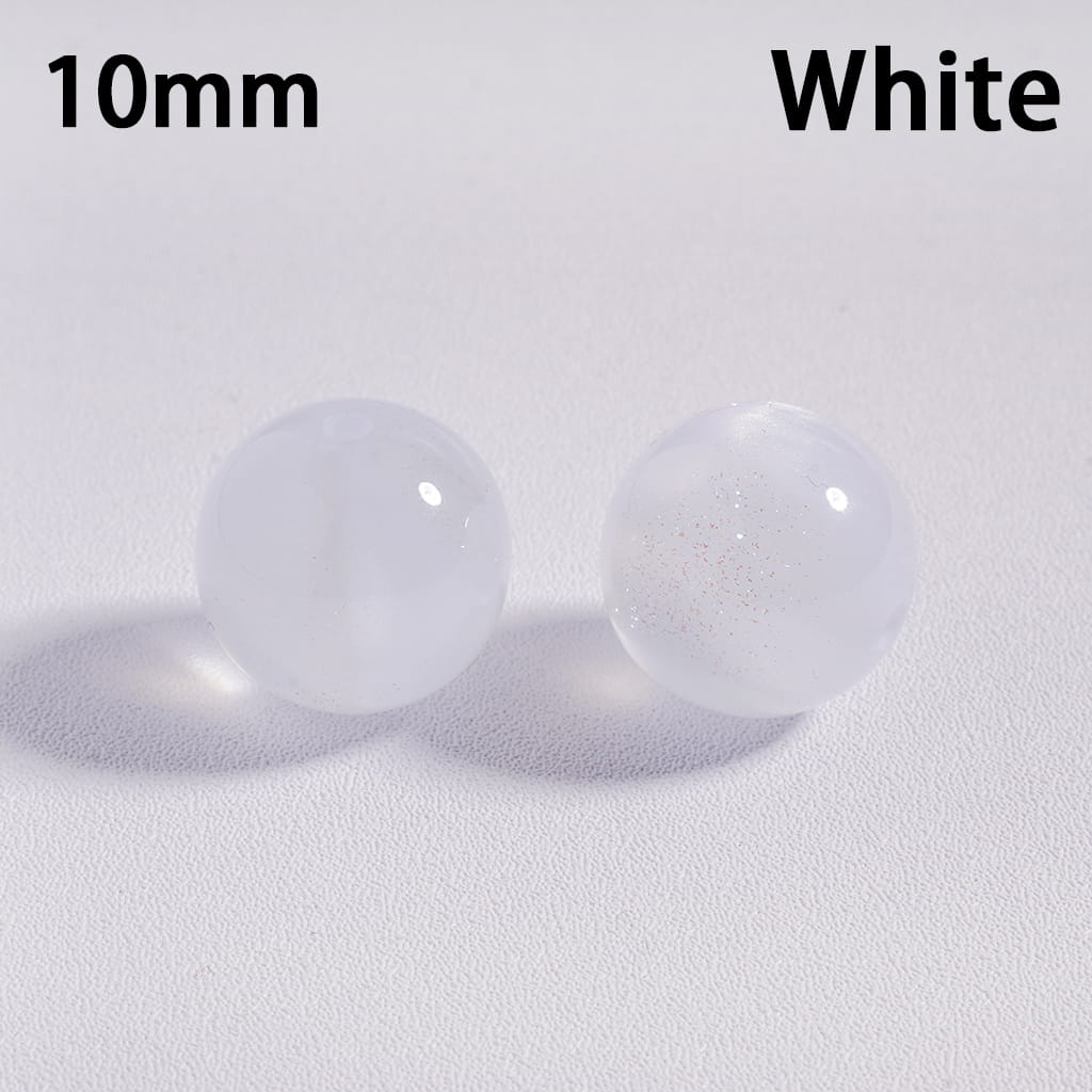Acrylic Beads for Bracelets Color Changing Cat Eye Style Round with Glitter, 10MM