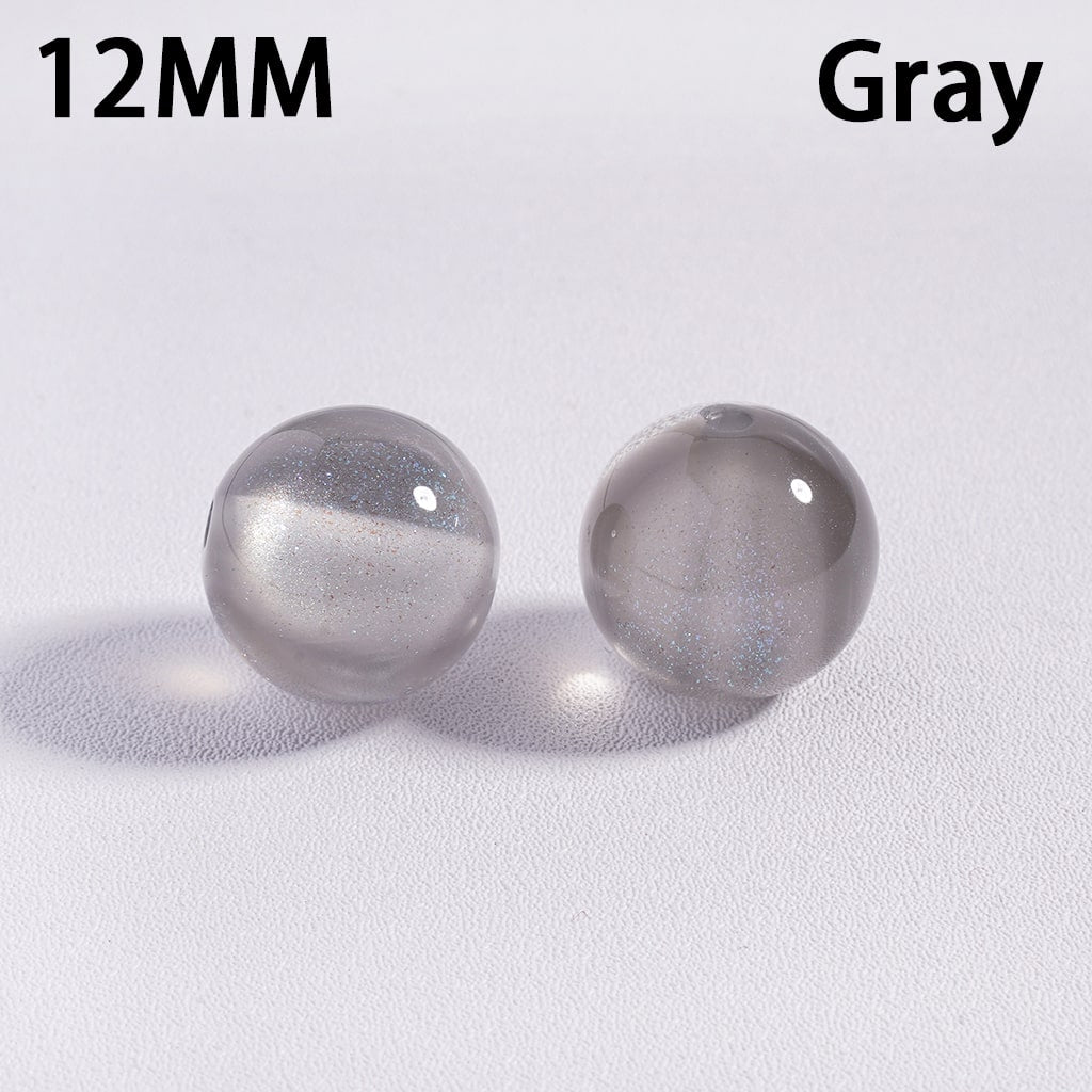 Acrylic Beads for Bracelets Color Changing Cat Eye Style Round, Glitter, 12MM, Multi-Color