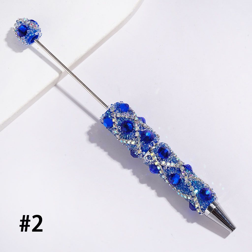 Handmade Beadable Sugar Pens with Multicolor Flat Back Rhinestones, "X" Shaped AB Rhinestone Chains & Clear Cone Shaped Rhinestones Covered the Entire Pens