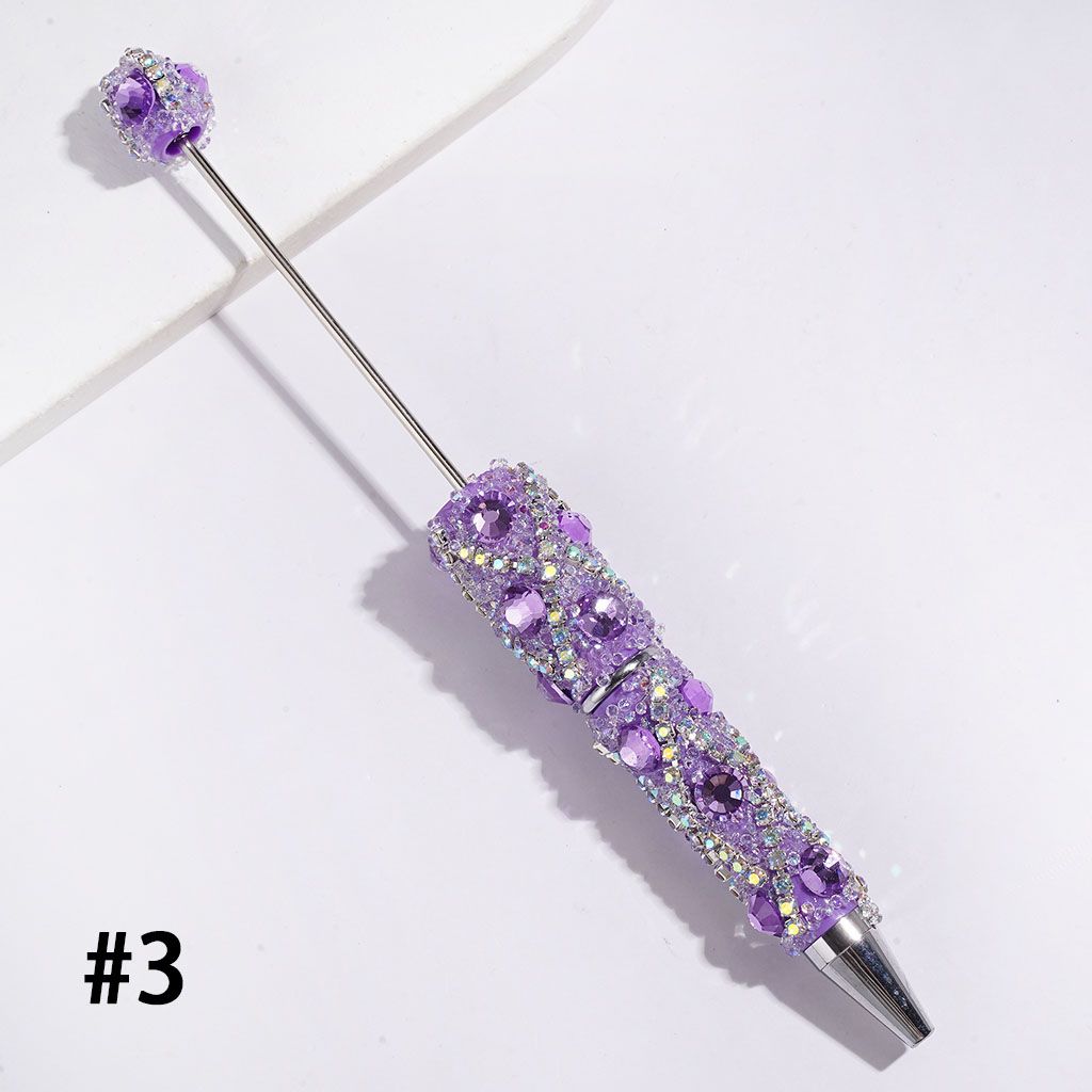 Handmade Beadable Sugar Pens with Multicolor Flat Back Rhinestones, "X" Shaped AB Rhinestone Chains & Clear Cone Shaped Rhinestones Covered the Entire Pens