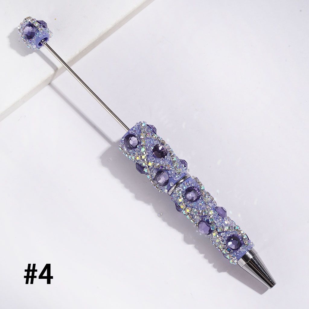 Handmade Beadable Sugar Pens with Multicolor Flat Back Rhinestones, "X" Shaped AB Rhinestone Chains & Clear Cone Shaped Rhinestones Covered the Entire Pens