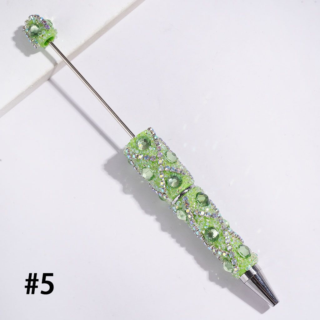 Handmade Beadable Sugar Pens with Multicolor Flat Back Rhinestones, "X" Shaped AB Rhinestone Chains & Clear Cone Shaped Rhinestones Covered the Entire Pens