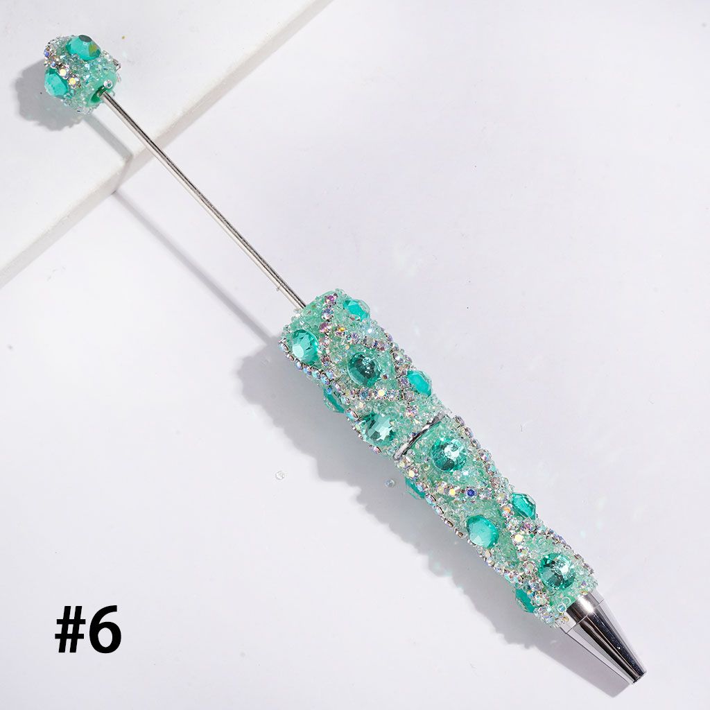 Handmade Beadable Sugar Pens with Multicolor Flat Back Rhinestones, "X" Shaped AB Rhinestone Chains & Clear Cone Shaped Rhinestones Covered the Entire Pens