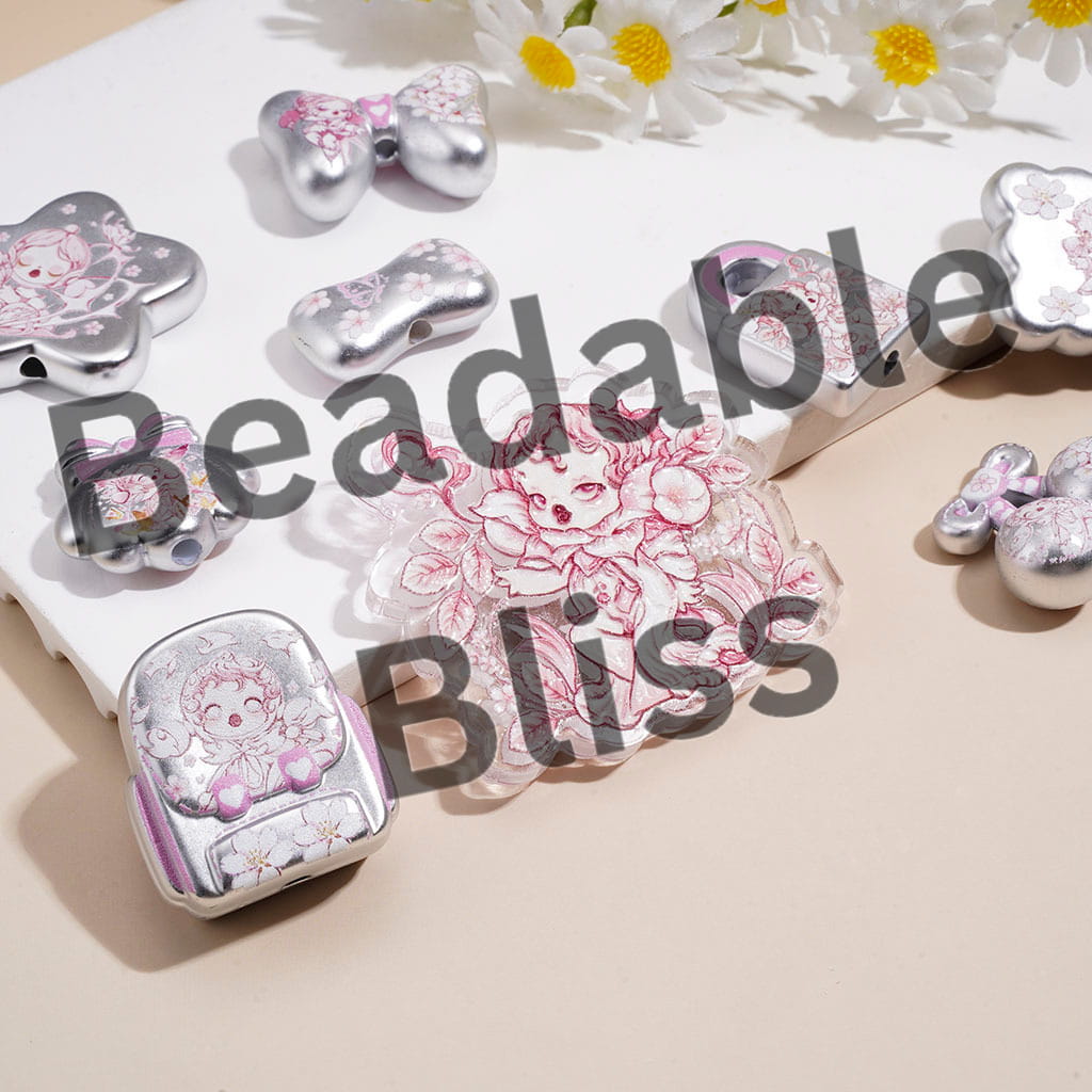 Beautiful Baby Girl Doll Pink Theme Acrylic Beads Pendants, Various Shapes, Random Mix