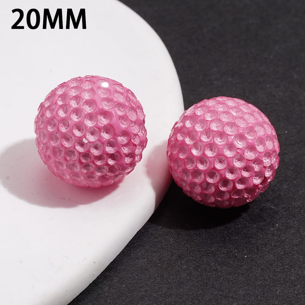 Fluorescent Clay Beads Bubble Texture Clear Rhinestones, 20MM, Multi-Color