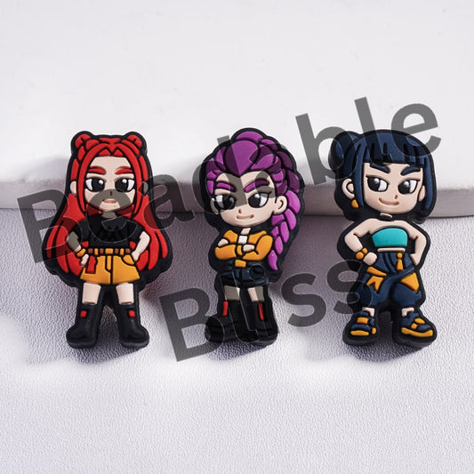 Silicone Focal Beads Girl Band with Various Colors Hair Wearing Fashionable Clothes