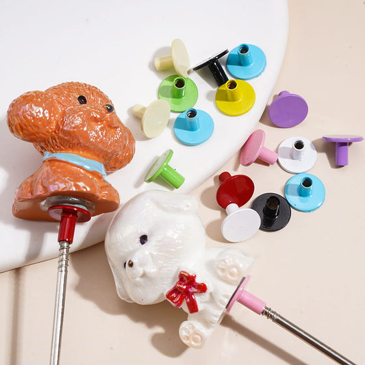 Unique Metal Pen Topper for DIY Beadable Pens, Colorful Ornament Accessories, Random Mix (No Dog Included)