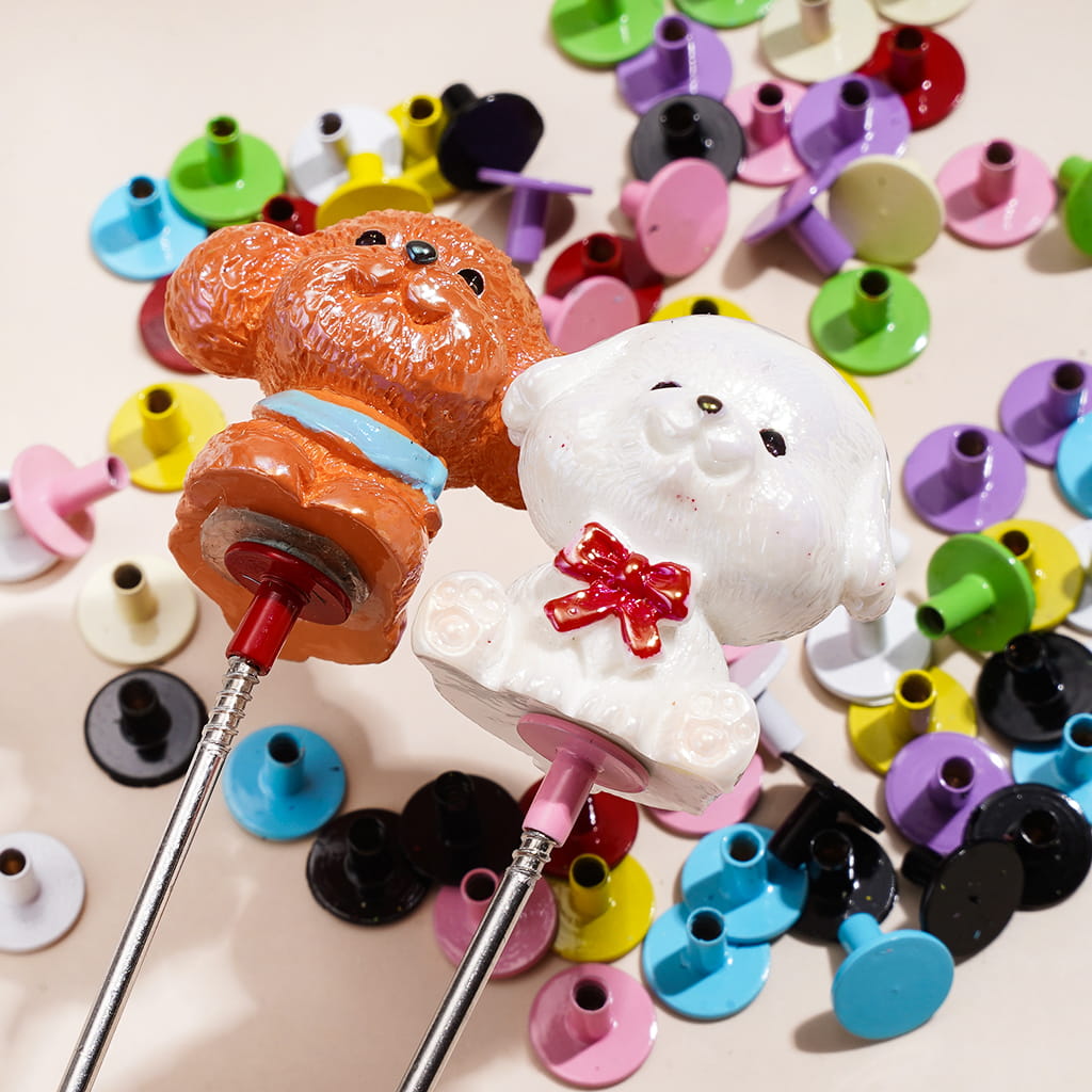 Unique Metal Pen Topper for DIY Beadable Pens, Colorful Ornament Accessories, Random Mix (No Dog Included)