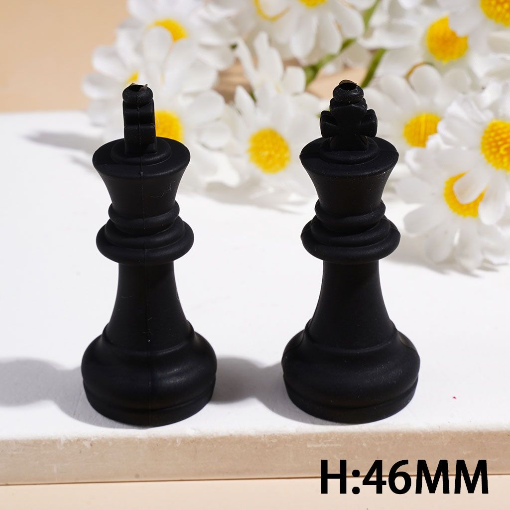 Silicone Focal Beads 3D Black Chess Piece in Set Collection