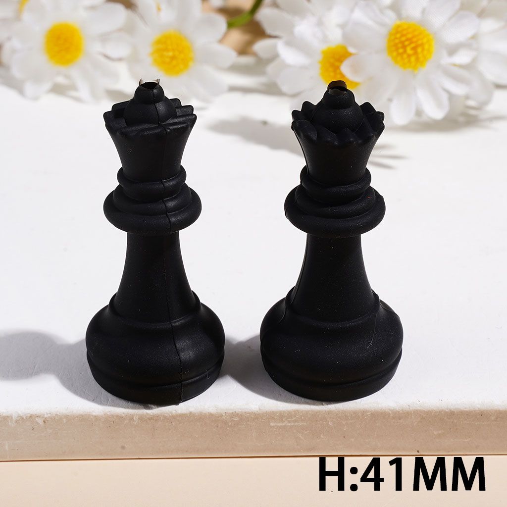 Silicone Focal Beads 3D Black Chess Piece in Set Collection