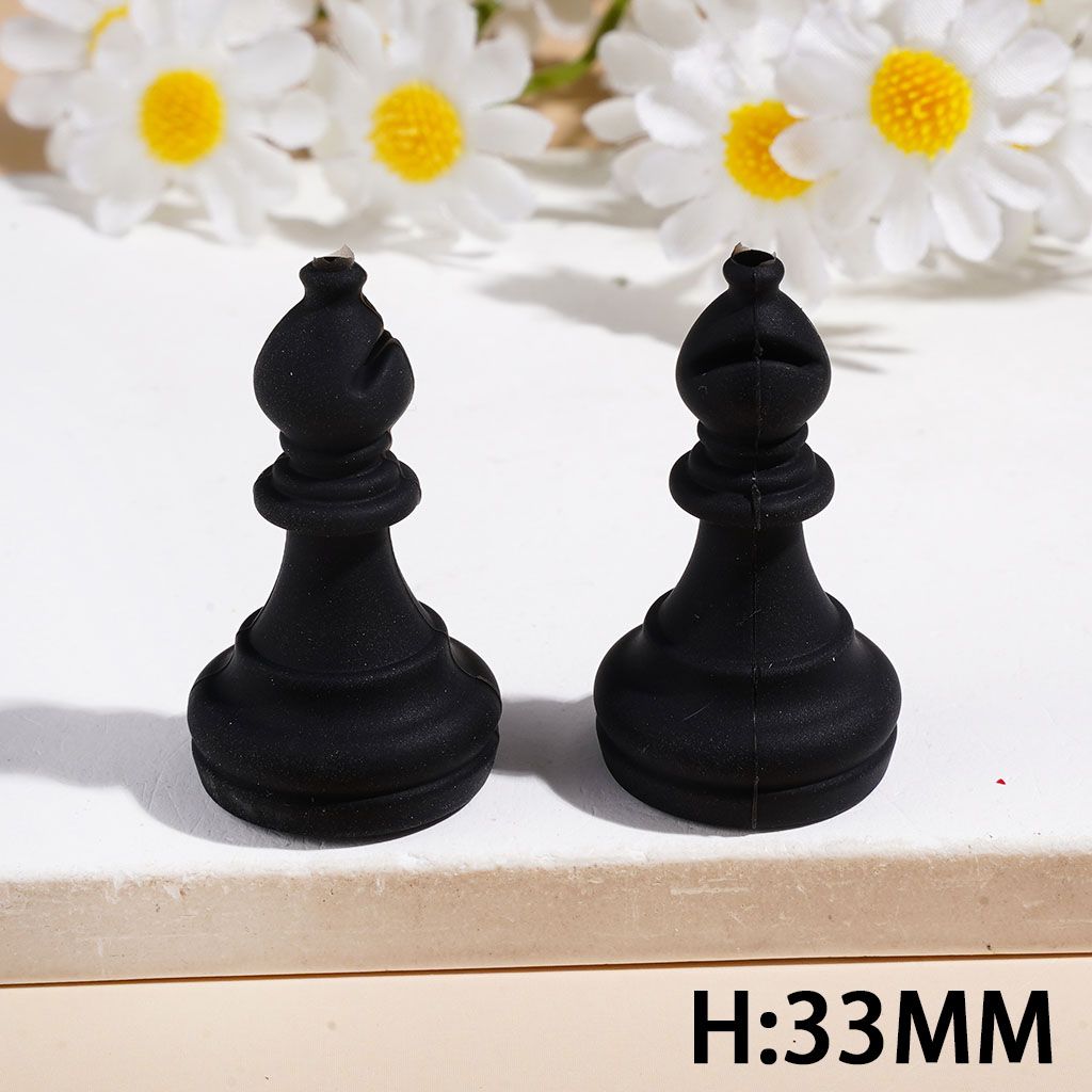 Silicone Focal Beads 3D Black Chess Piece in Set Collection