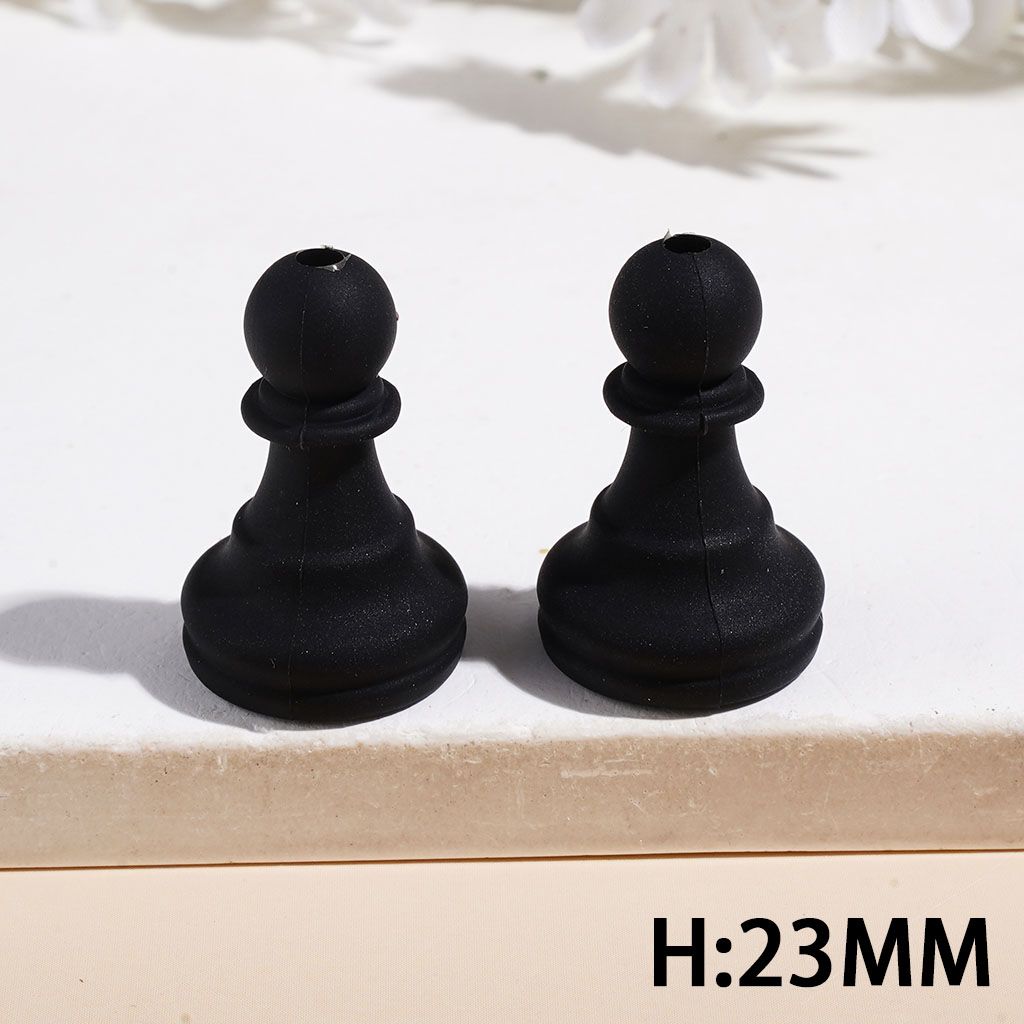 Silicone Focal Beads 3D Black Chess Piece in Set Collection