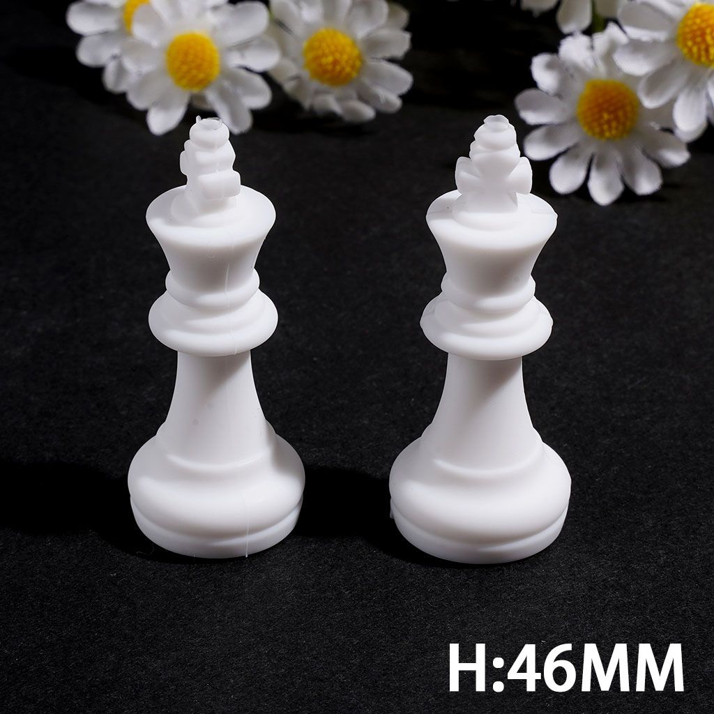 Silicone Focal Beads 3D White Chess Piece in Set Collection
