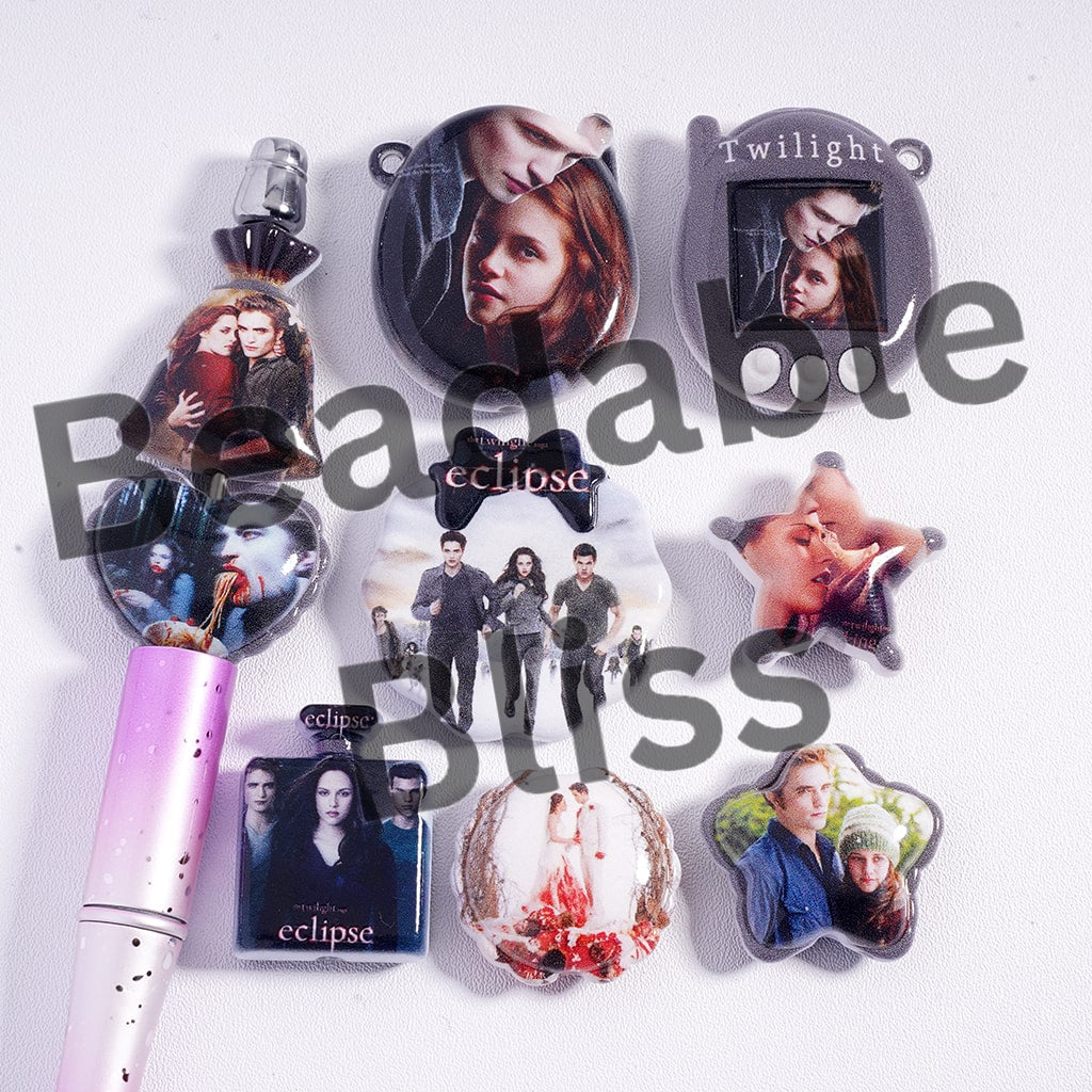 Collection of Twilight-themed jewelry and accessories on a white background