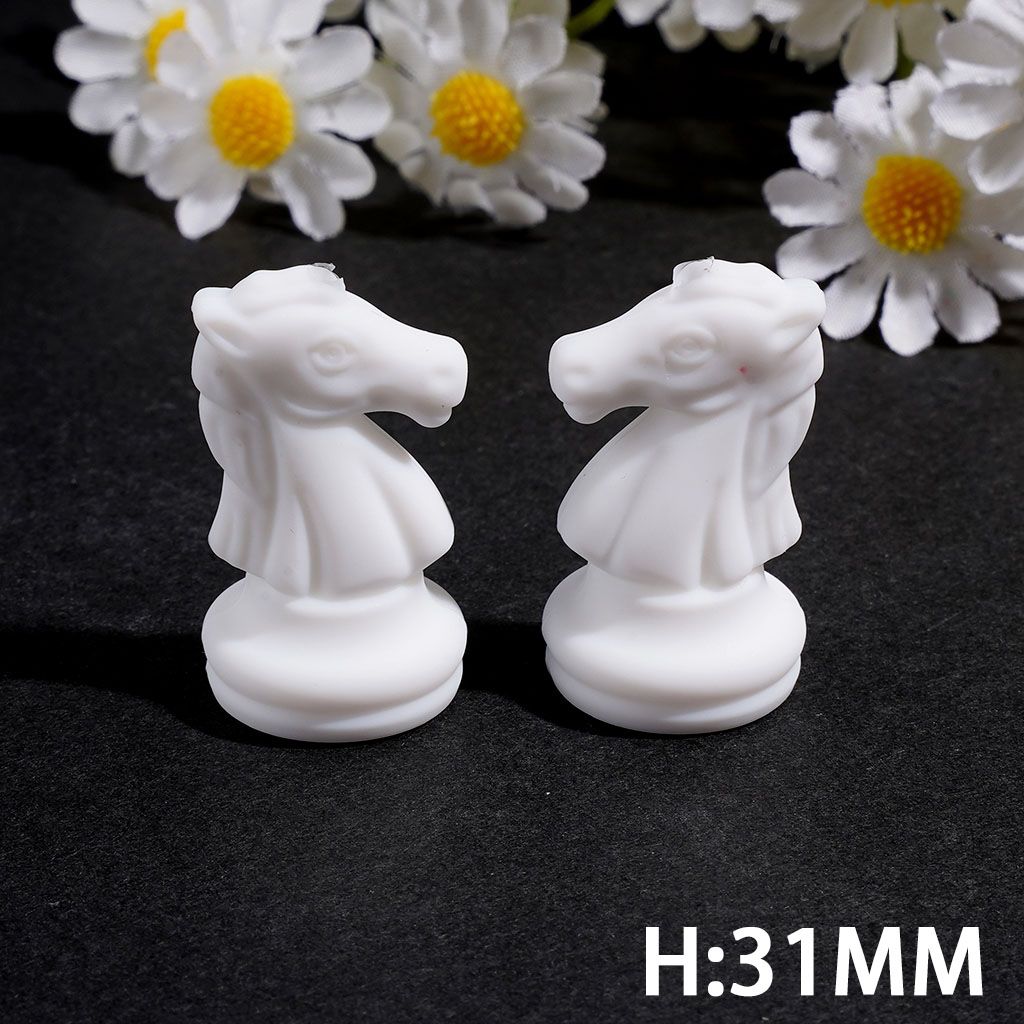 Silicone Focal Beads 3D White Chess Piece in Set Collection