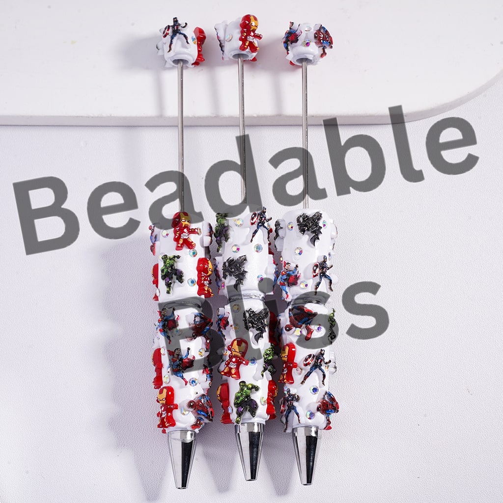Beadable Clay Pens with Strong Character Series and AB Rhinestones