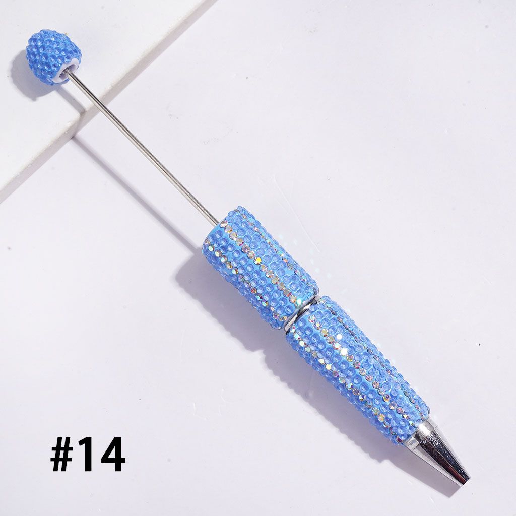 Beadable Clay Pens with Clear and AB Rhinestones Covered the Entire Pens, Multi-Color