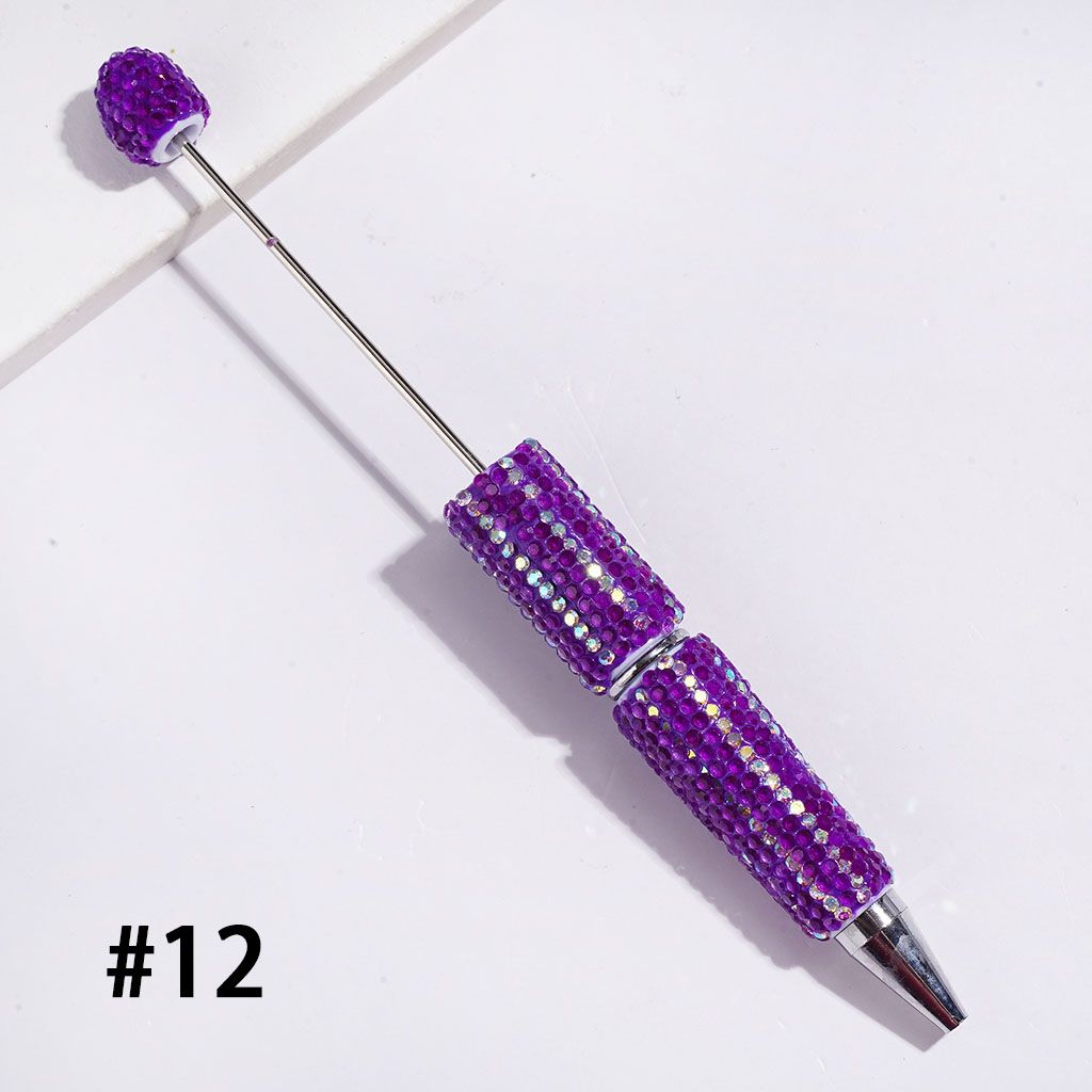 Beadable Clay Pens with Clear and AB Rhinestones Covered the Entire Pens, Multi-Color