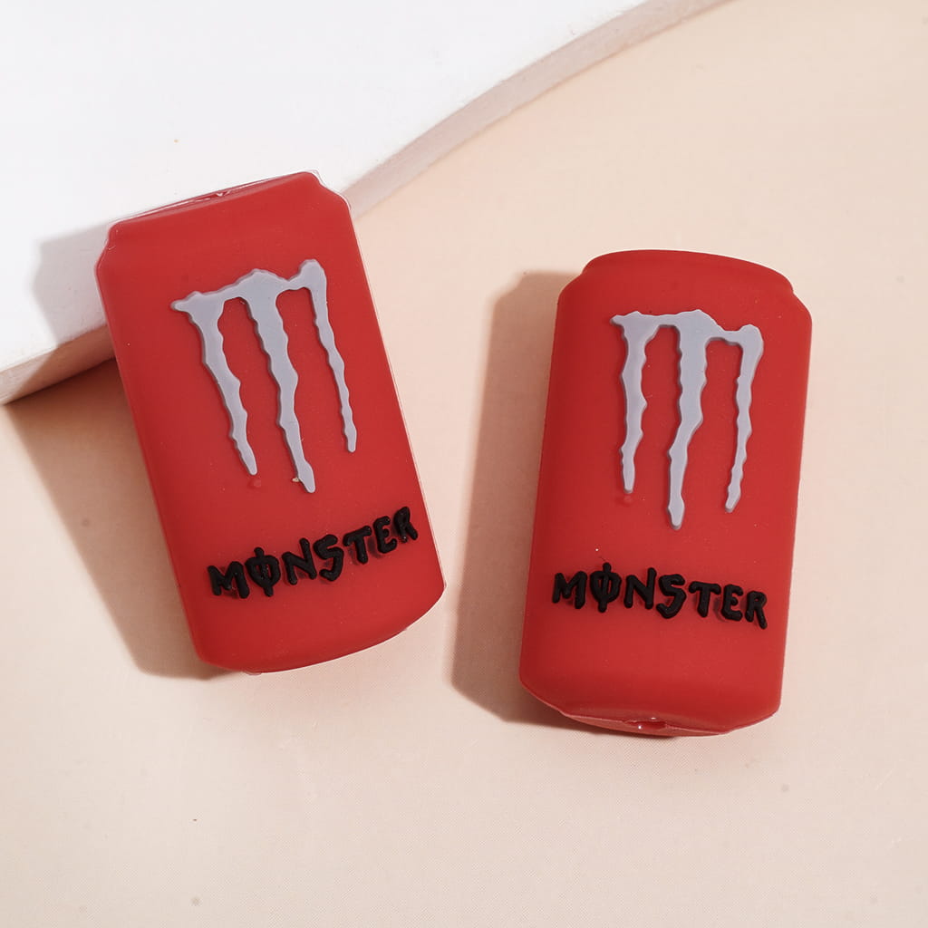 Silicone Focal Beads w Energy Drink Can Design, 16*29MM, Multi-Color
