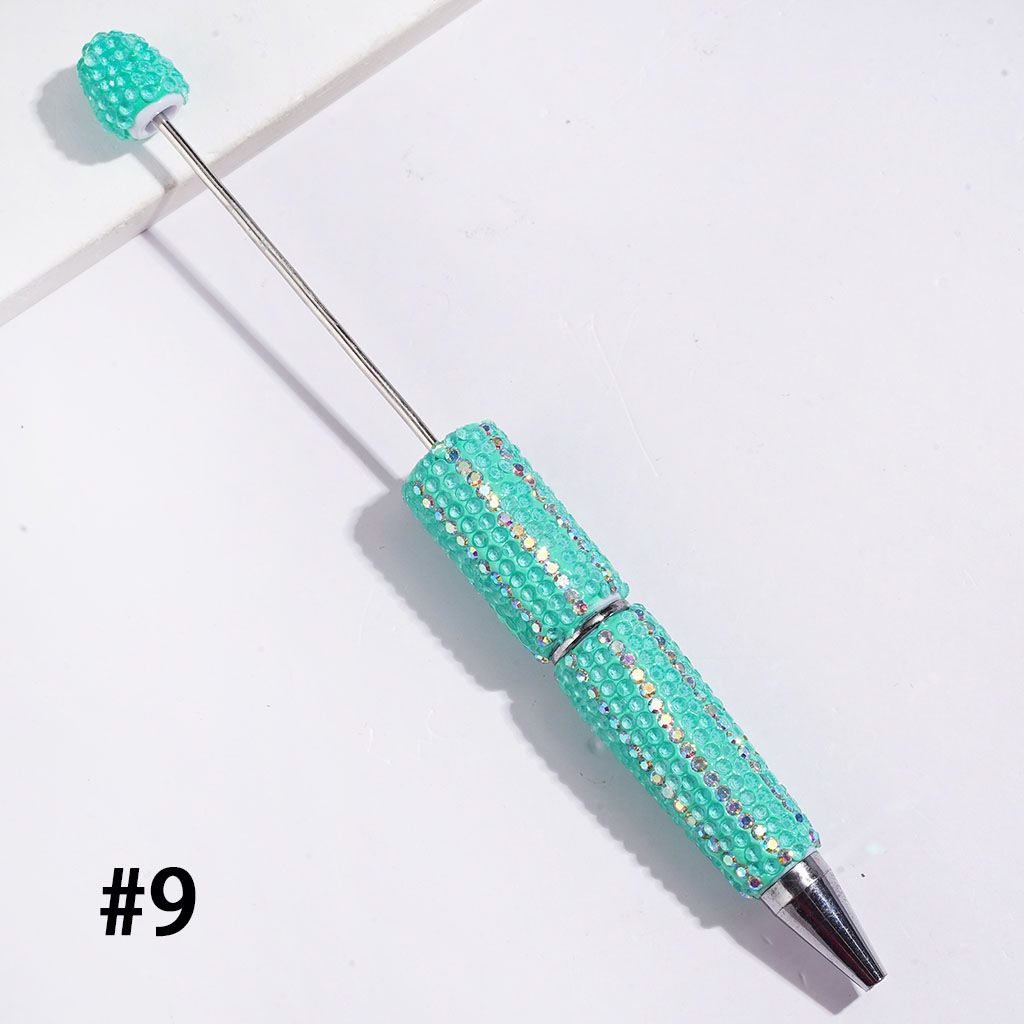 Beadable Clay Pens with Clear and AB Rhinestones Covered the Entire Pens, Multi-Color