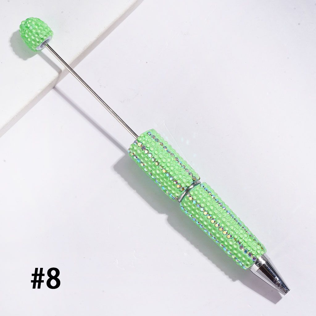 Beadable Clay Pens with Clear and AB Rhinestones Covered the Entire Pens, Multi-Color