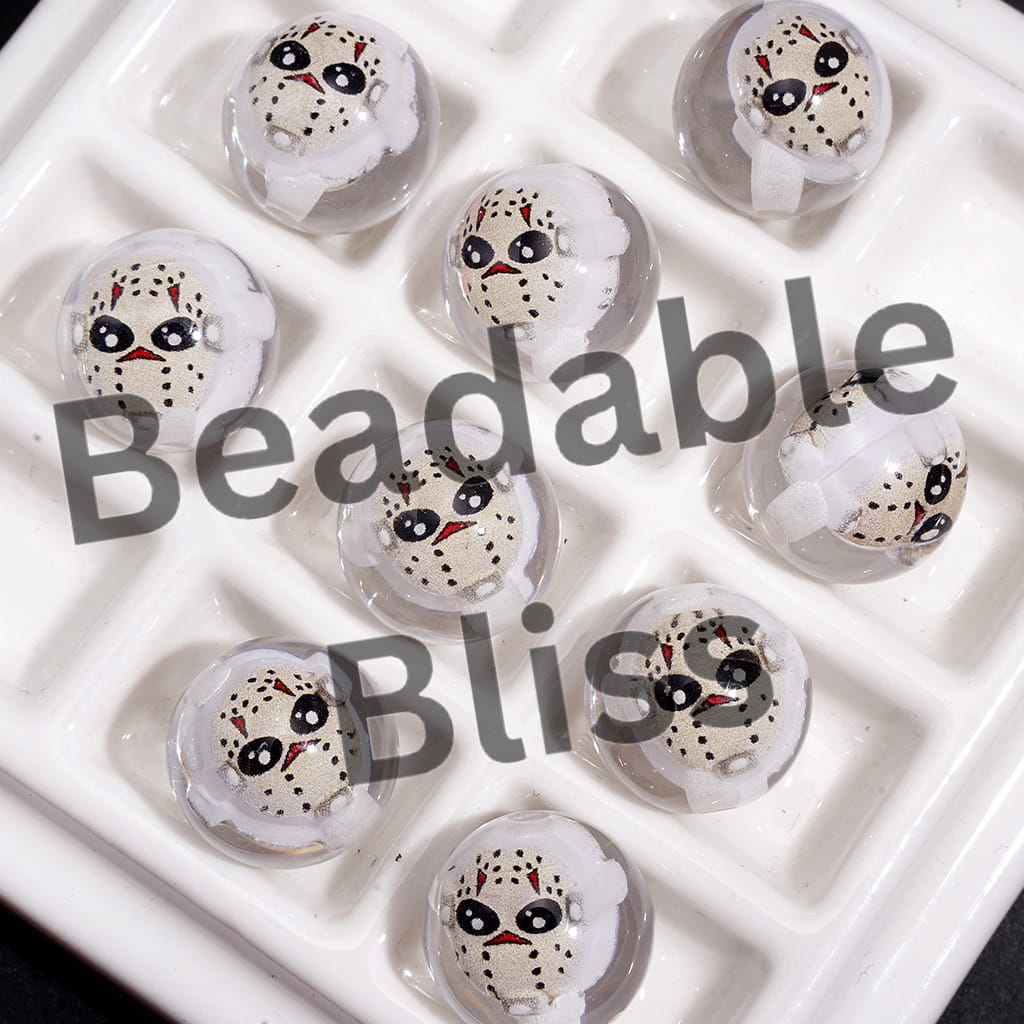 Horror Character Embedded Inside the Bead Transparent Round Shape Acrylic Beads 16MM