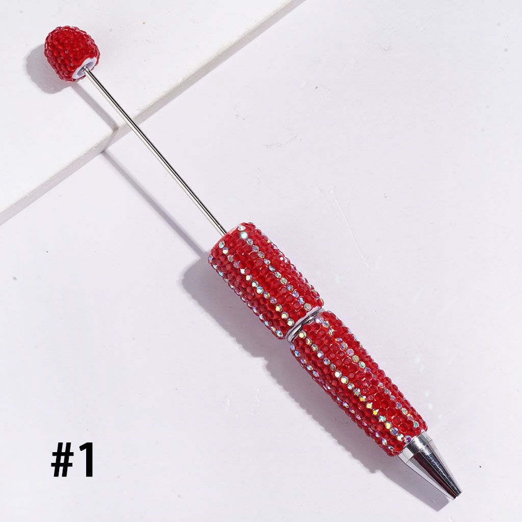 Beadable Clay Pens with Clear and AB Rhinestones Covered the Entire Pens, Multi-Color