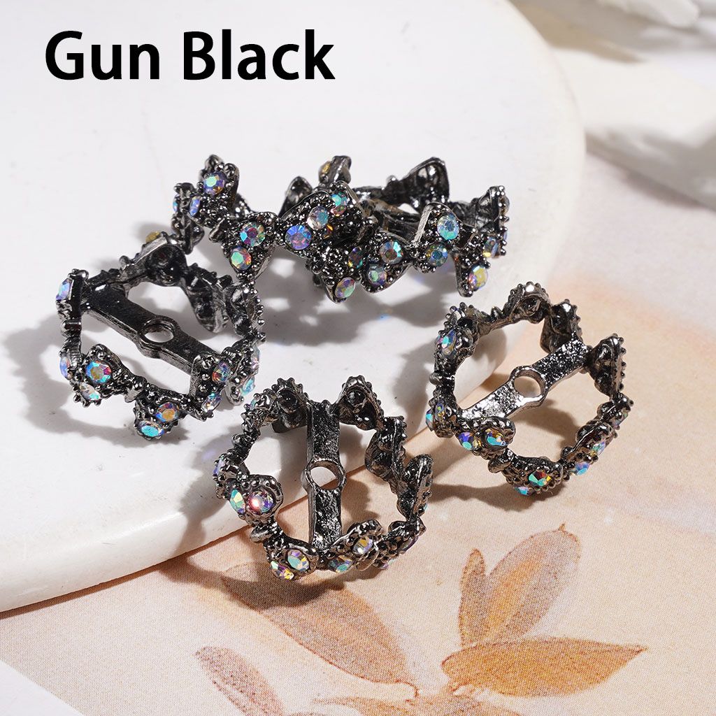 Metal Bead Cages Butterfly with AB Rhinestones, Bead Cap, 16MM Multi-Color Random Mix (They Fit 14MM Beads)