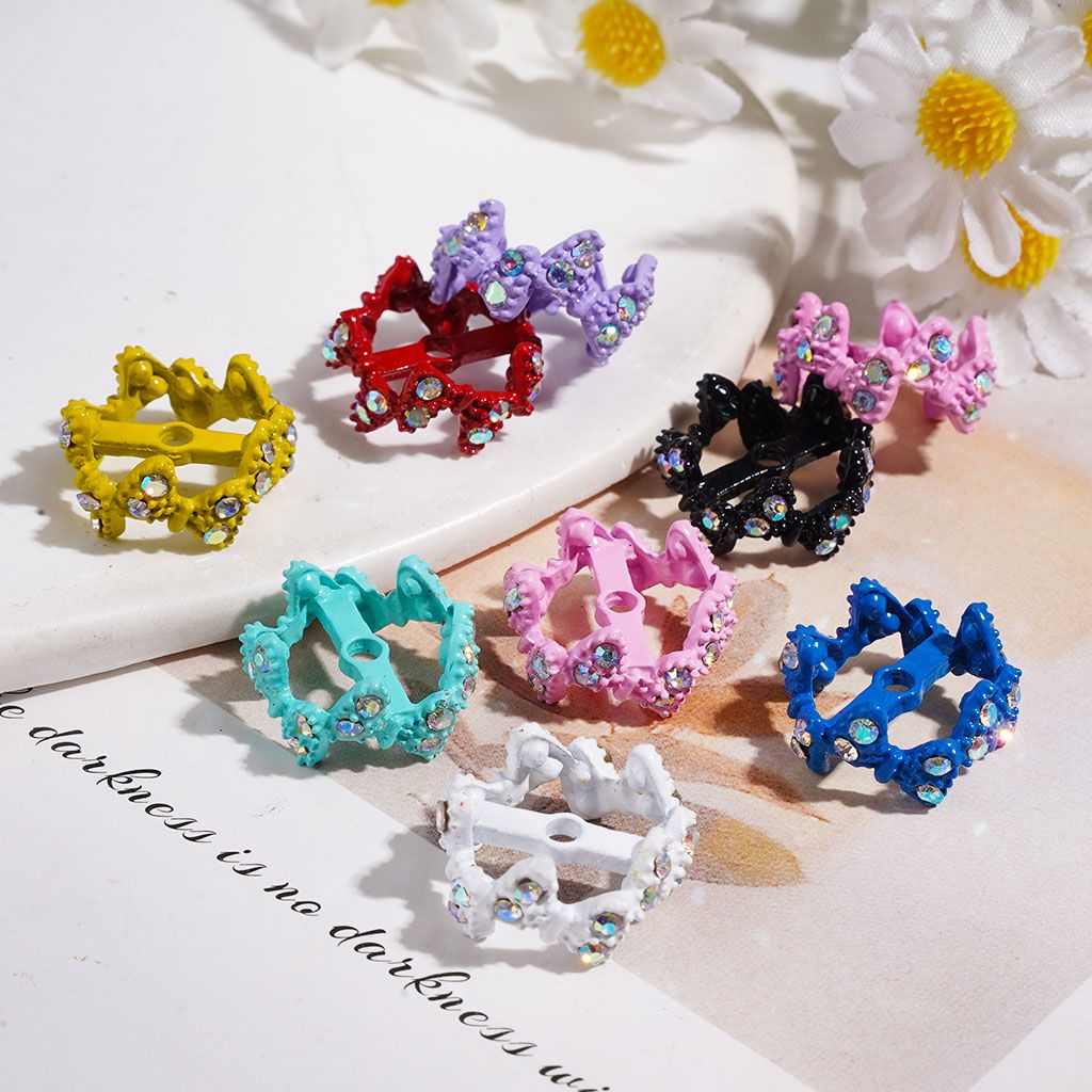 Alloy Bead Cages Butterfly with AB Rhinestone, Bead Cap, 16MM Assorted Colors Random Mix (They Fit 14MM Beads)