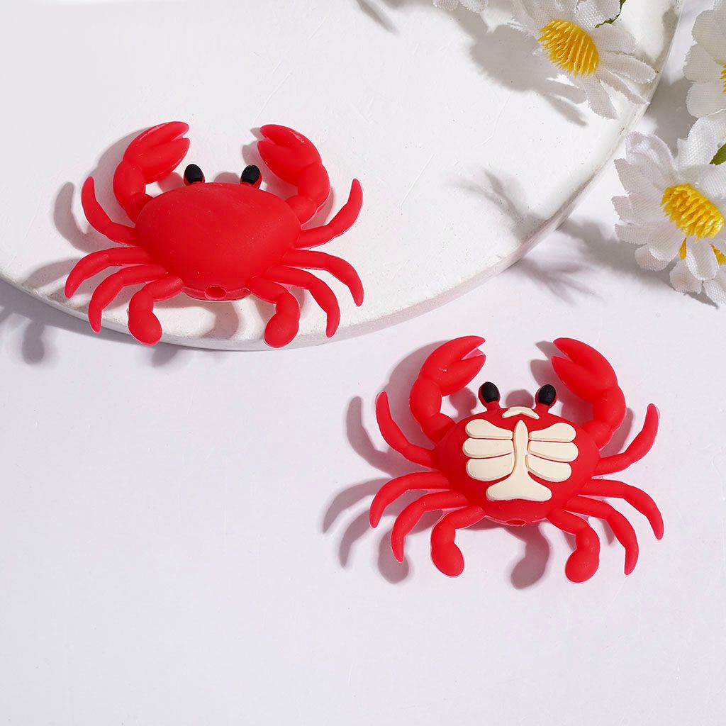 Silicone Focal Beads 3D Marine Life Series, Crab Lobster Fish Tank