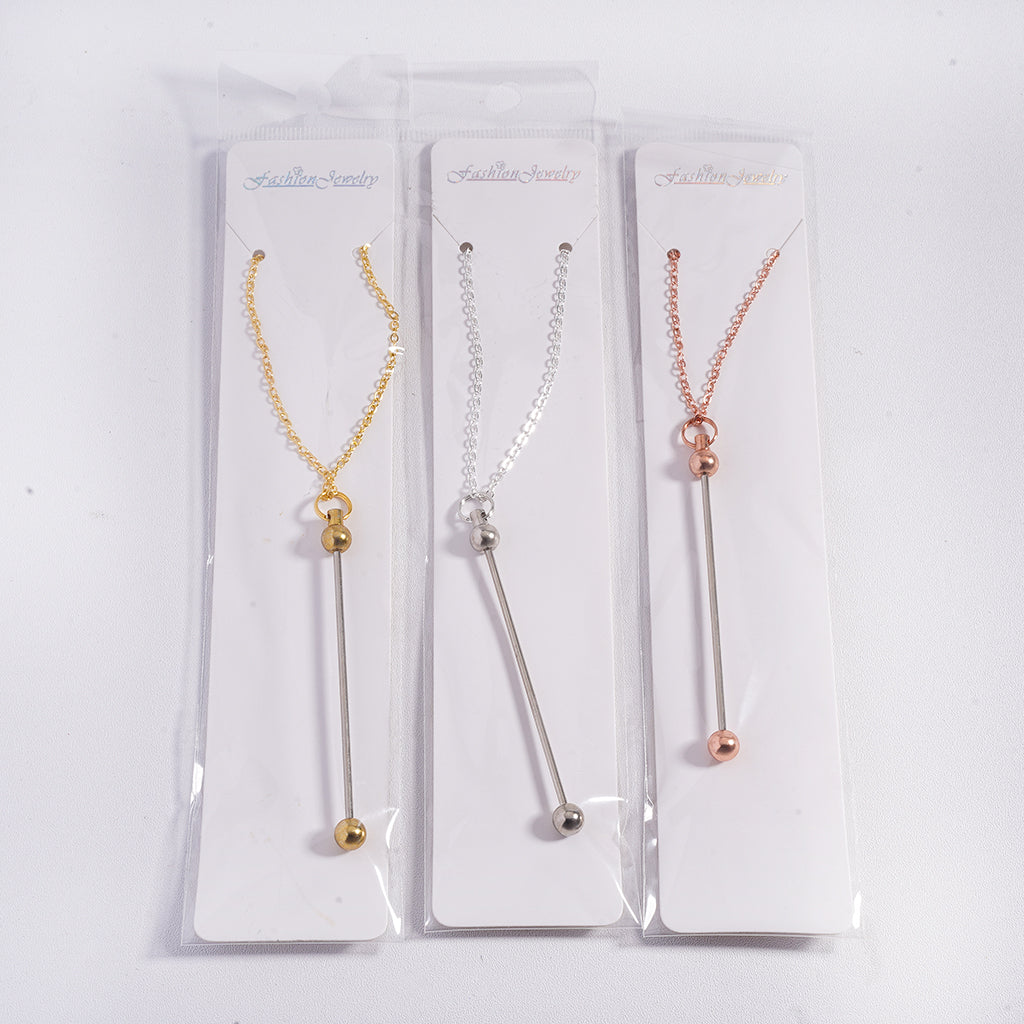 Multi‑Tone Fashionable  Beadable Bliss Neck­lace Pendant with Bar Available in Rose Gold, Silver & Gold