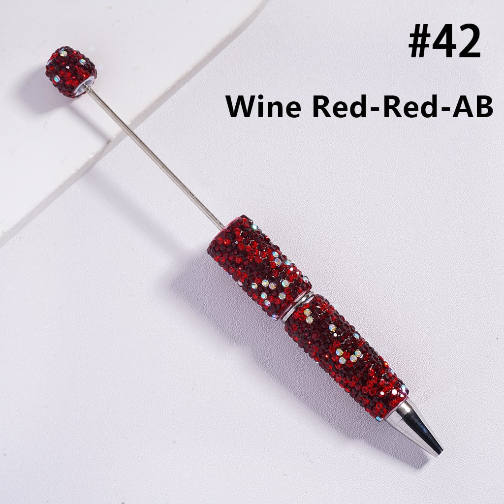 Beadable Clay Pens with Multi-Color & AB Rhinestones Covered the Entire Pen